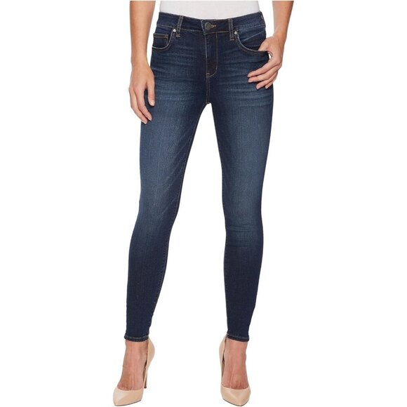 High-Rise Skinny Jeans Women's Stretch Denim 31 Inseam Faded Indigo